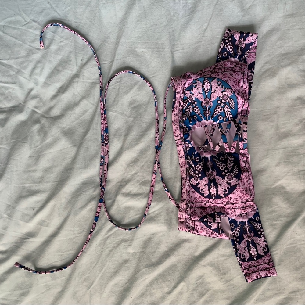 off the shoulder tie around bikini top